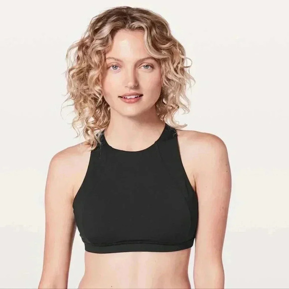Lululemon Free To Be Serene Bra *High NeckBlack / Heathered Black - Picture 1 of 11